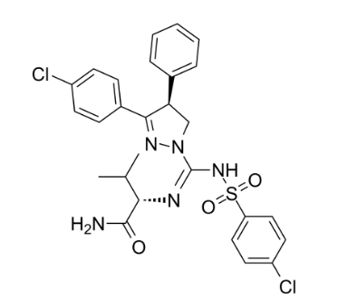 (S)-2-(((E)-((S)-3-(4-chlorophenyl)-4-phenyl-4,5-dihydro-1H-pyrazol-1-yl)((4-chlorophenyl)sulfonamido)methylene)amino)-3-methylbutanamide