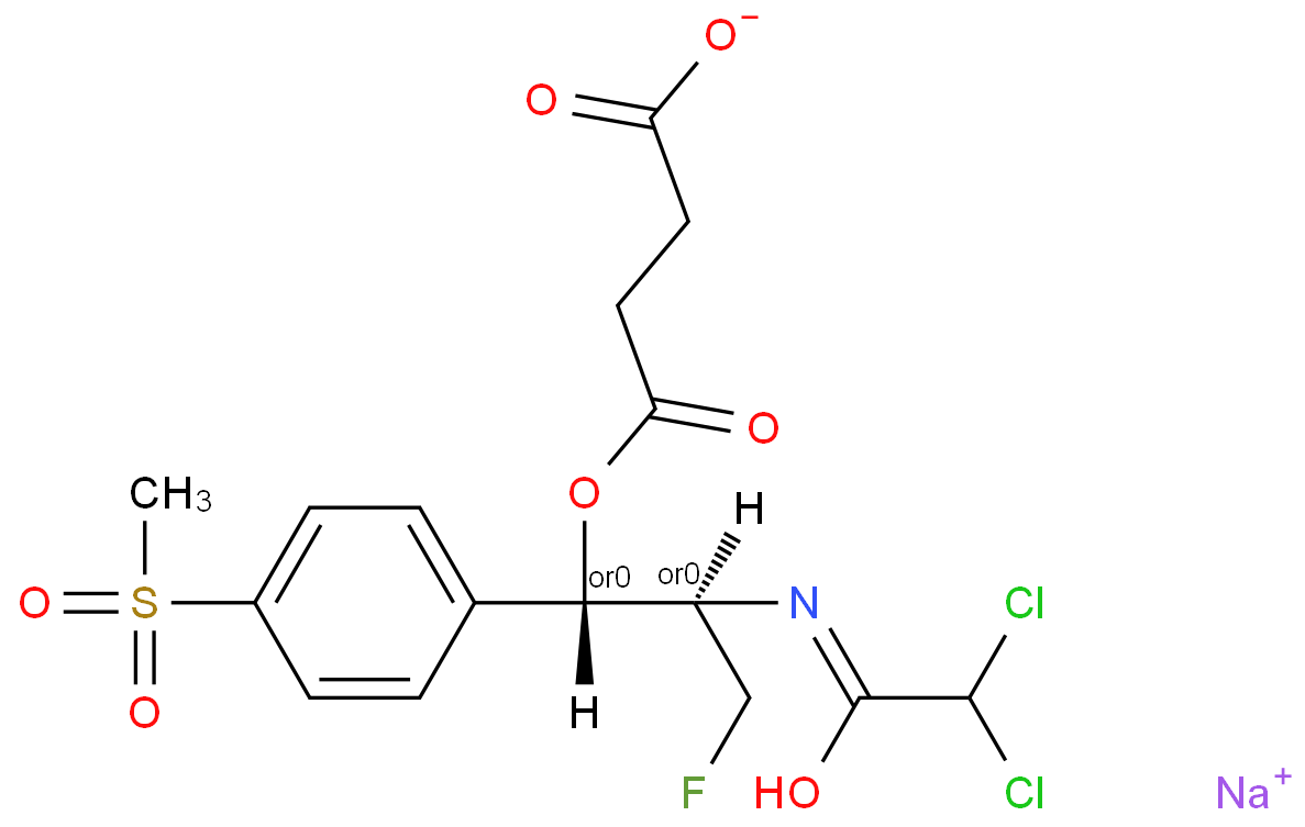 Butanedioic acid, 1-[(1R,2S)-2-[(2,2-dichloroacetyl)amino]-3-fluoro-1-[4-(methylsulfonyl)phenyl]propyl] ester, sodium salt (1:1)