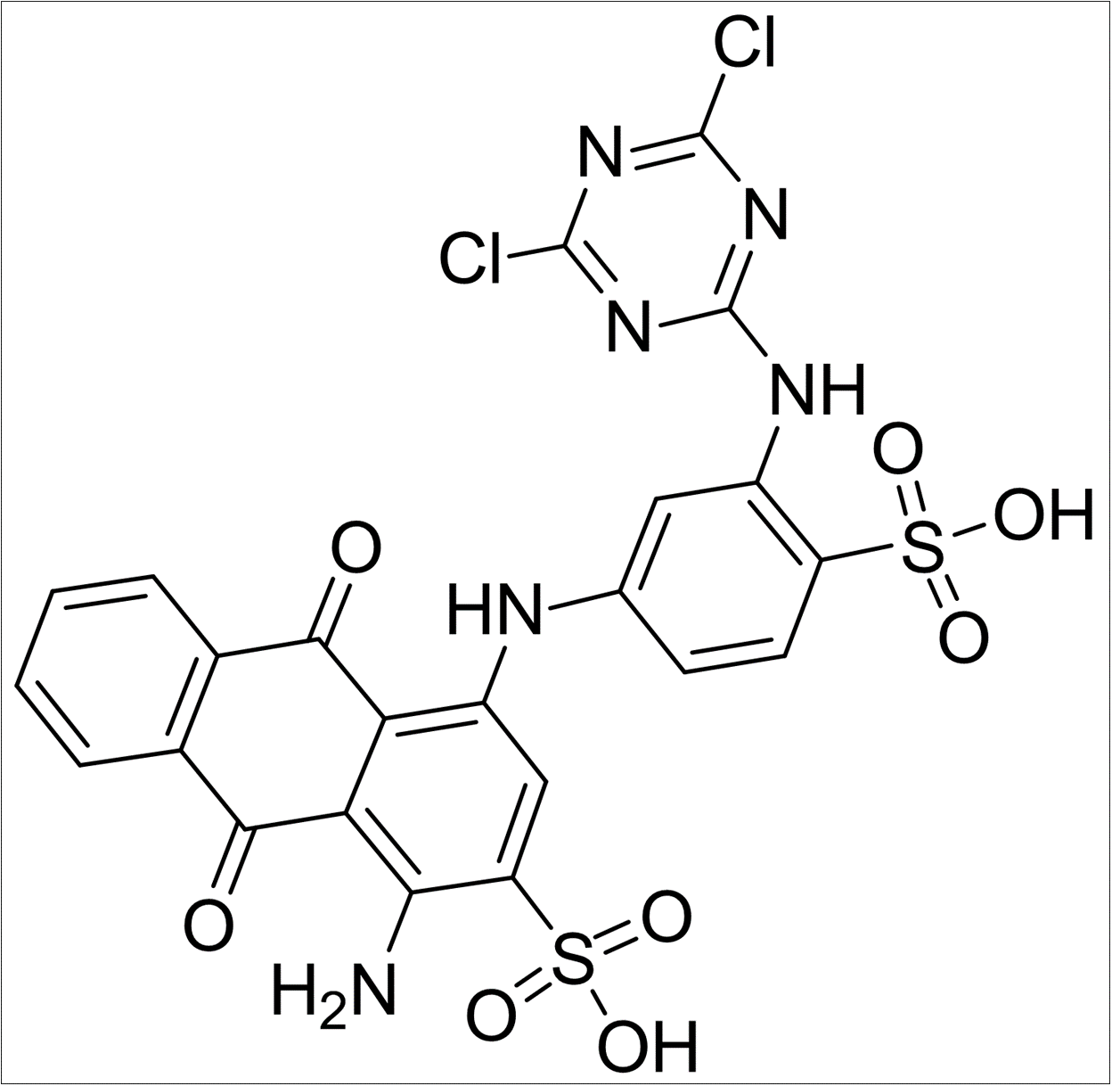 1-amino-4-(2-(4,6-dichloro-s-triazin-2-yl)amino)phenylamino)9,10-dihydro-9,10-dioxoanthracene-2,4-disulphonic acid