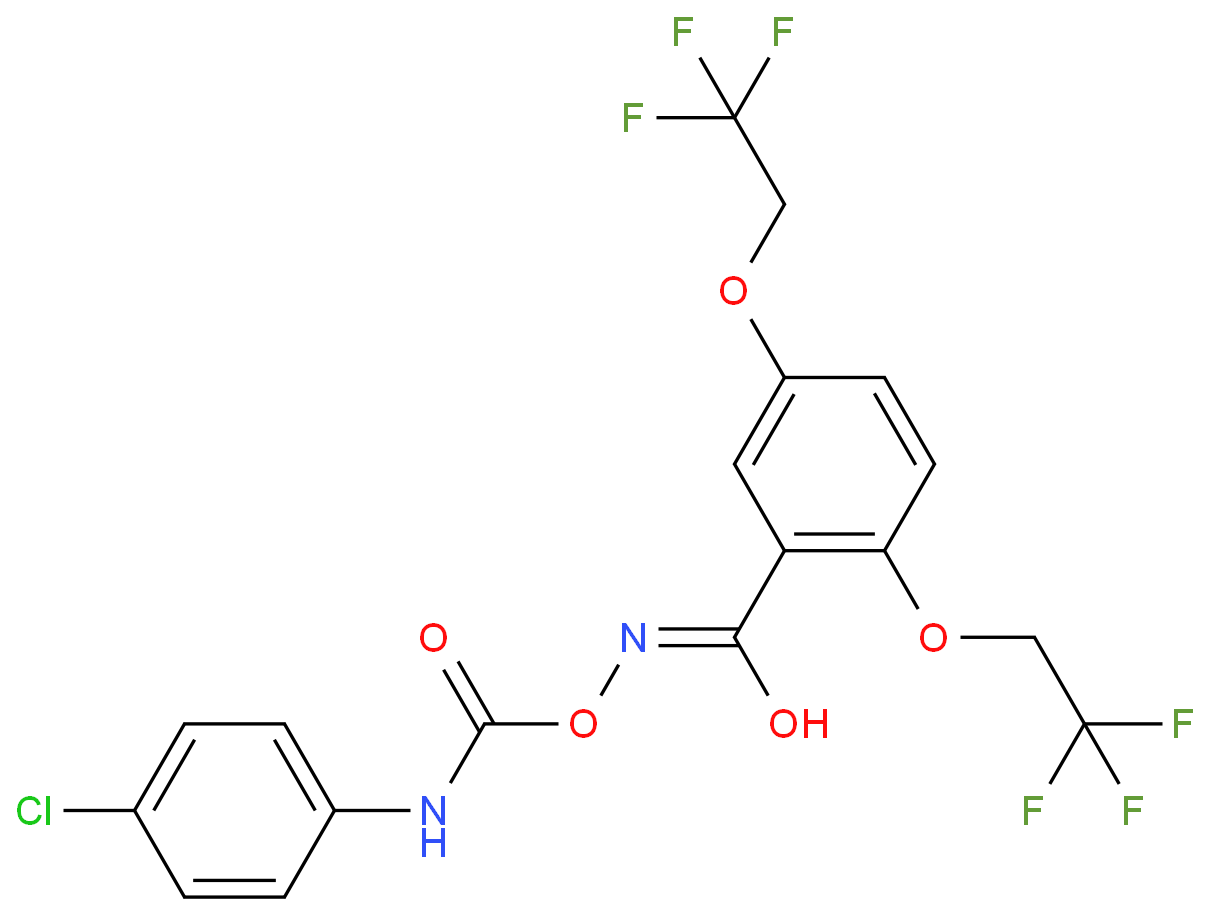 [[2,5-bis(2,2,2-trifluoroethoxy)benzoyl]amino] N-(4-chlorophenyl)carbamate
