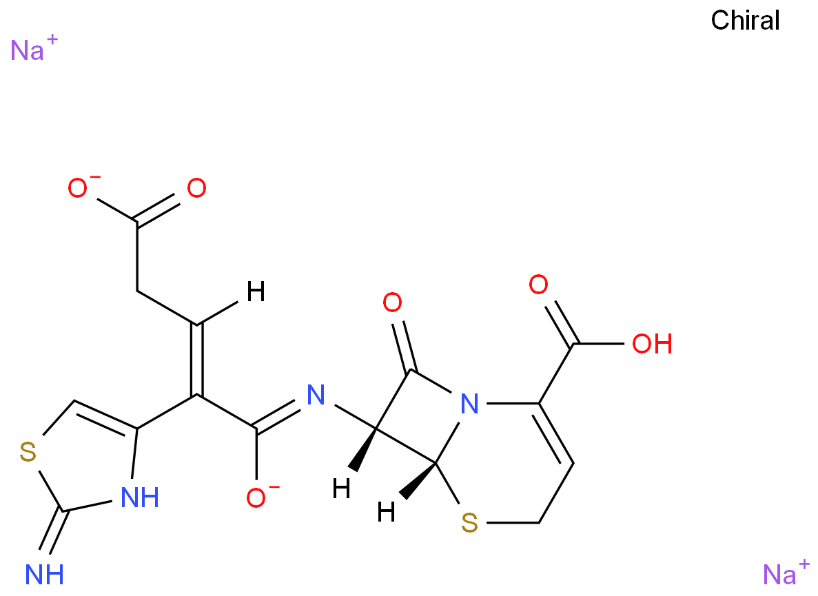 [6R-[6alpha,7beta(E)]]-7-[[2-(2-氨基-4-噻唑基)-4-羧基-1-氧代-2-丁烯基]氨基]-8-氧代-5-硫杂-1-氮杂双环[4.2.0]辛-2-烯-2-羧酸二钠盐