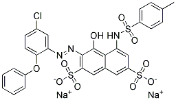 2,7-Naphthalenedisulfonic acid, 3-(5-chloro-2-phenoxyphenyl)azo-4-hydroxy-5-(4-methylphenyl)sulfonylamino-, disodium salt