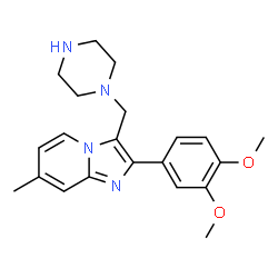 2-(3,4-DIMETHOXYPHENYL)-7-METHYL-3-PIPERAZIN-1-YLMETHYLIMIDAZO[1,2-A]PYRIDINE