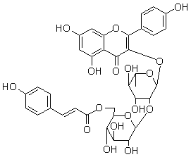 4H-1-Benzopyran-4-one, 3-[[6-deoxy-2-O-[6-O-[(2E)-3-(4-hydroxyphenyl)-1-oxo-2-propen-1-yl]-β-D-glucopyranosyl]-α-L-mannopyranosyl]oxy]-5,7-dihydroxy-2-(4-hydroxyphenyl)-