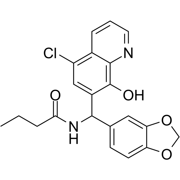 N-[1,3-Benzodioxol-5-yl(5-chloro-8-hydroxy-7-quinolinyl)methyl]butanamide