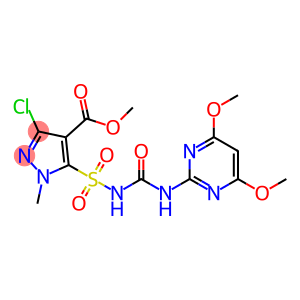 1H-Pyrazole-4-carboxylic acid, 3-chloro-5-[[[[(4,6-dimethoxy-2-pyrimidinyl)amino]carbonyl] amino] sulfonyl]-1- methyl-, methyl ester