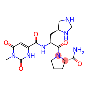 L-Prolinamide, N-[(hexahydro-1-methyl-2,6-dioxo-4-pyrimidinyl)carbonyl]-L-histidyl-, (S)-