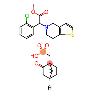(+)-Clopidogrel (-)-(1R)-camphor-10-sulfonate
