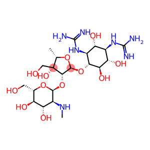 2,4-Diguanidino-3,5,6-trihydroxycyclohexyl-5-deoxy-2-O-(2-deoxy-2-methylamino-alpha-L-glucopyranosyl)-3-hydroxymethyl-beta-L-lyxo-pentanofuranoside
