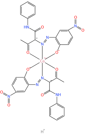 Cobaltate(1-), bis2-2-(hydroxy-.kappa.O)-5-nitrophenylazo-.kappa.N1-3-(oxo-.kappa.O)-N-phenylbutanamidato(2-)-, hydrogen