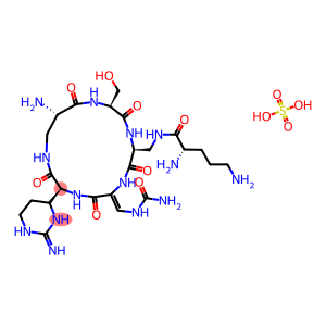 3,6-diamino-N-[[(8Z)-15-amino-11-(2-iminohexahydropyrimidin-4-yl)-2-methyl-3,6,9,12,16-pentaoxo-8-(ureidomethylene)-1,4,7,10,13-pentazacyclohexadec-5-yl]methyl]hexanamide