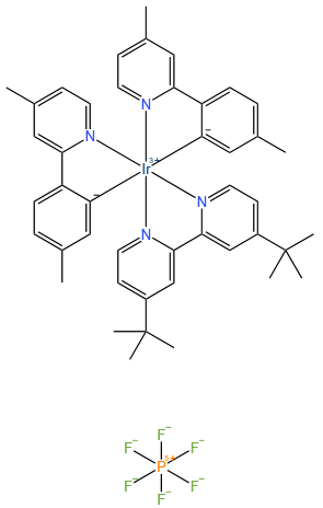 4,4'-双(叔丁基-2,2'-联吡啶)二[5-甲基-2-(4-甲基-2-吡啶基-kN)苯基-kC]六氟磷酸铱
