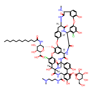 Ristomycin A aglycone, 5,31-dichloro-38-de(methoxycarbonyl)-7-demethyl-19-deoxy-56-O-[2-deoxy-2-[(1-oxododecyl)amino]-β-D-glucopyranuronosyl]-38-[[[3-(dimethylamino)propyl]amino]carbonyl]-42-O-α-D-mannopyranosyl-N15-methyl- (9CI)