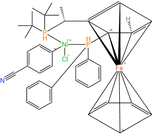 氯(4-氰基苯基)[(R)-1 - [(S)-2-(二苯基膦基)二茂铁基] ETHYLDITERTBUTYLPHOSPHINE]镍(II)