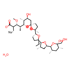 1,6-Dioxaspiro[4.5]decane-7-butyricacid,2-[5-ethyltetrahydro-5-[tetrahydro-3-methyl-5-[tetrahydro-6-hydroxy-6-(hydroxymethyl)-3,5-dimethyl-2H-pyran-2-yl]-2-furyl]-2-furyl]-9-hydroxy-.beta.-methoxy-.alpha.,.gamma.-2,8-tetramethyl-,monosodiumsalt