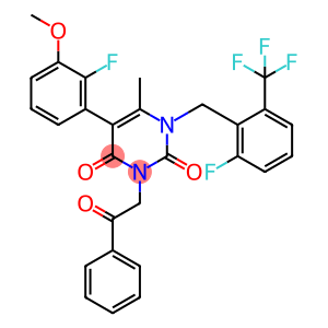 5-(2-fluoro-3-methoxyphenyl)-1-(2-fluoro-6-(trifluoromethyl)benzyl)-6-methyl-3-(2-oxo-2-phenylethyl)pyrimidine-2,4(1H,3H)-dione