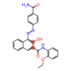 4-[(E)-(4-carbamoylphenyl)diazenyl]-N-(2-ethoxyphenyl)-3-hydroxynaphthalene-2-carboxamide