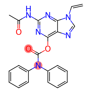 2-(Acetyl amino)-9-vinyl-9H-adenine-6 diphenyl carbamate ester