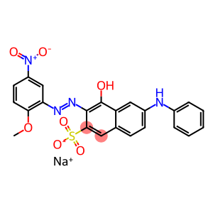 sodium (3Z)-3-[2-(2-methoxy-5-nitrophenyl)hydrazinylidene]-4-oxo-6-(phenylamino)-3,4-dihydronaphthalene-2-sulfonate