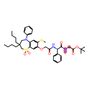 Glycine, (2R)-N-[[[3,3-dibutyl-2,3,4,5-tetrahydro-7-(methylthio)-1,1-dioxido-5-phenyl-1,5-benzothiazepin-8-yl]oxy]acetyl]-2-phenylglycyl-, 1,1-dimethylethyl ester (9CI)