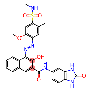N-(2,3-DIHYDRO-2-OXO-1H-BENZIMIDAZOL-5-YL)-3-HYDROXY-4-2-METHOXY-5-METHYL-4-(METHYLAMINO)SULPHONYLPHENYLAZONAPHTHALENE-2-CARBOXAMIDE