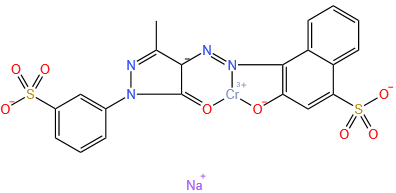 3-Hydroxy-4-[[3-methyl-1-(3-sulfophenyl)-5-hydroxy-4-pyrazolyl]azo]-1-naphthalenesulfonic acid, sodium salt, chromium complex