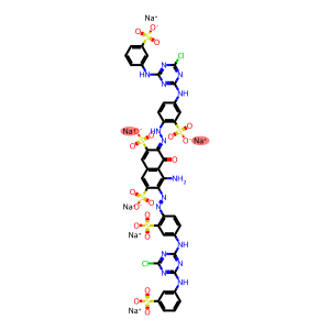 hexasodium (3Z)-5-amino-6-{(E)-[4-({4-chloro-6-[(3-sulfonatophenyl)amino]-1,3,5-triazin-2-yl}amino)-2-sulfonatophenyl]diazenyl}-3-{[4-({4-chloro-6-[(3-sulfonatophenyl)amino]-1,3,5-triazin-2-yl}amino)-2-sulfonatophenyl]hydrazono}-4-oxo-3,4-dihydronaphthalene-2,7-disulfonate
