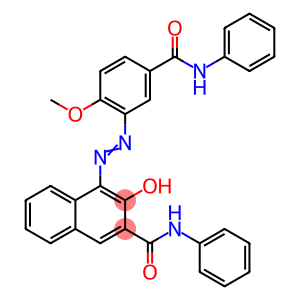 2-Naphthalenecarboxamide, 3-hydroxy-4-2-methoxy-5-(phenylamino)carbonylphenylazo-N-phenyl-