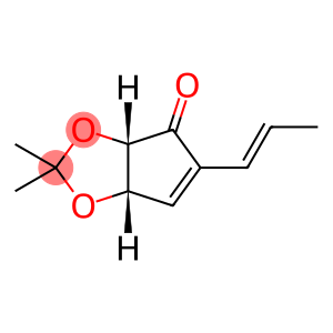 4H-Cyclopenta-1,3-dioxol-4-one,3a,6a-dihydro-2,2-dimethyl-5-(1E)-1-propenyl-,(3aS,6aS)-(9CI)