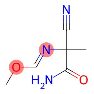 Methanimidic  acid,  N-(2-amino-1-cyano-1-methyl-2-oxoethyl)-,  methyl  ester