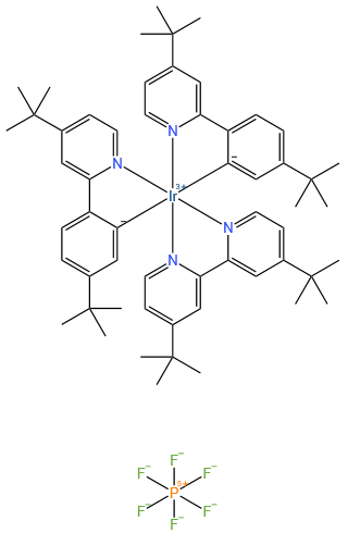铱(1+),[4,4'-双(1,1-二甲基乙基)-2,2'-联吡啶-k N1,k N1']双[5-(1,1-二甲基乙基)-2-[4-(1,1-二甲基乙基)-2-吡啶基-k N]苯基-k C],(OC-6-33)-,六氟磷酸盐(1-)