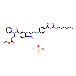 ethyl 3-(2-(((4-(N-((hexyloxy)carbonyl)carbamimidoyl)phenyl)amino)methyl)-1-methyl-N-(pyridin-2-yl)-1H-benzo[d]imidazole-5-carboxamido)propanoate methanesulfonate