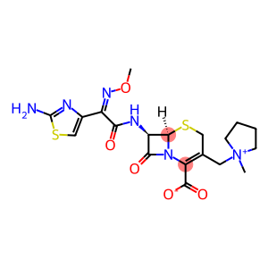 (6R,7R)-7-{[(2E)-2-(2-amino-1,3-thiazol-4-yl)-2-(methoxyimino)acetyl]amino}-3-[(1-methylpyrrolidinium-1-yl)methyl]-8-oxo-5-thia-1-azabicyclo[4.2.0]oct-2-ene-2-carboxylate