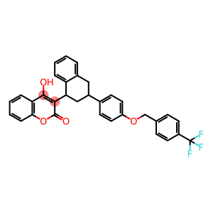 4-hydroxy-3-(1,2,3,4-tetrahydro-3-(4-((4-(trifluoromethyl)phenyl)methoxy)phenyl)-1-naphthalenyl)-2h-1-benzopyran-2-on