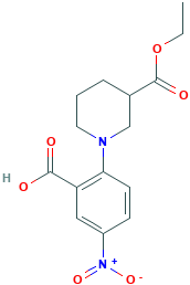 2-[3-(Ethoxycarbonyl)piperidin-1-yl]-5-nitrobenzoic acid