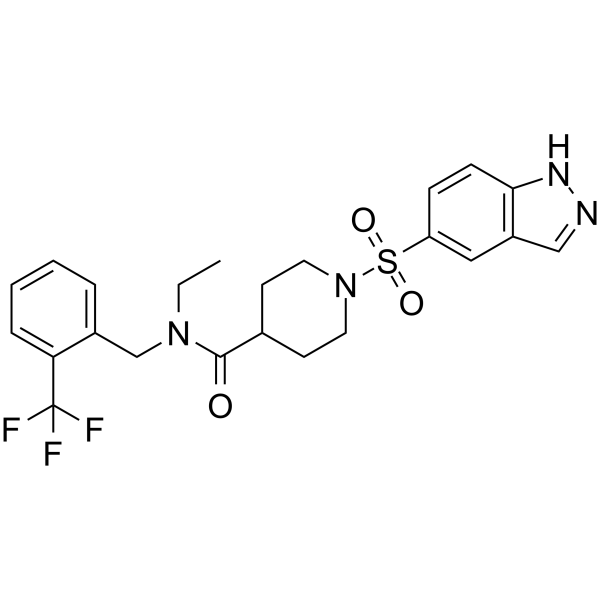 N-ethyl-1-(1H-indazol-5-ylsulfonyl)-N-[[2-(trifluoromethyl)phenyl]methyl]piperidine-4-carboxamide