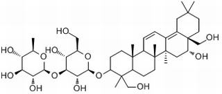 (3beta,16beta)-16,23,28-trihydroxyoleana-11,13(18)-dien-3-yl 6-deoxy-3-O-beta-D-glucopyranosyl-beta-D-galactopyranoside