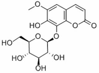 2H-1-Benzopyran-2-one, 8-(beta-D-glucopyranosyloxy)-7-hydroxy-6-methoxy-