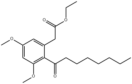 Benzeneacetic acid, 3,5-dimethoxy-2-(1-oxooctyl)-, ethyl ester