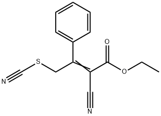 2-Butenoic acid, 2-cyano-3-phenyl-4-thiocyanato-, ethyl ester