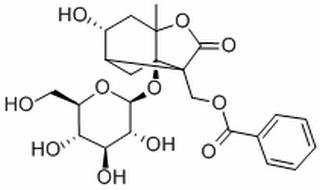 9-((Benzoyloxy)methyl)-1-(beta-D-glucopyranosyloxy)-4-hydroxy-6-methyl-7-oxatricyclononan-8-one