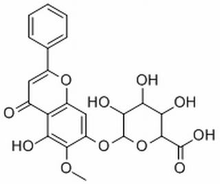 5-Hydroxy-6-methoxy-2-phenyl-4-oxo-4H-1-benzopyran-7-yl β-D-glucopyranosiduronic acid