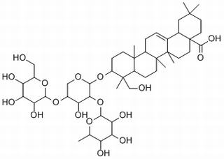 Hederagenin 3-O-α-L-rhamnopyranosyl(1→2)-(β-D-glucopyranosyl(1→4))-α-L-arabinopyranoside