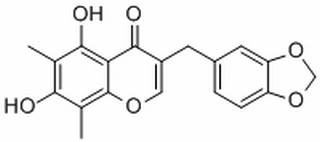 4H-1-Benzopyran-4-one, 3-(1,3-benzodioxol-5-ylmethyl)-5,7-dihydroxy-6,8-dimethyl-