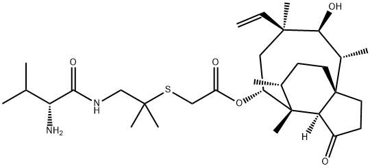 Acetic acid, 2-[[2-[[(2R)-2-amino-3-methyl-1-oxobutyl]amino]-1,1-dimethylethyl]thio]-, (3aS,4R,5S,6S,8R,9R,9aR,10R)-6-ethenyldecahydro-5-hydroxy-4,6,9,10-tetramethyl-1-oxo-3a,9-propano-3aH-cyclopentacycloocten-8-yl ester