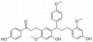3-{4-hydroxy-5-[3-(4-hydroxy-2-methoxyphenyl)-1-(4-methoxyphenyl)propyl]-2-methoxyphenyl}-1-(4-hydroxyphenyl)propan-1-one