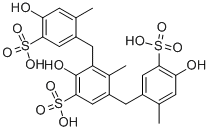 2-hydroxy-3,5-bis(4-hydroxy-2-methyl-5-sulfobenzyl)-4-methylbenzenesulfonic acid