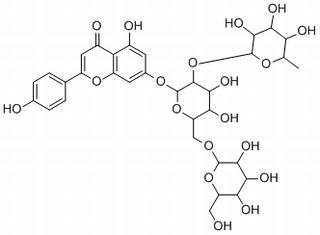 4H-1-Benzopyran-4-one, 7-[(O-6-deoxy-α-L-mannopyranosyl-(1→2)-O-[β-D-glucopyranosyl-(1→6)]-β-D-glucopyranosyl)oxy]-5-hydroxy-2-(4-hydroxyphenyl)-