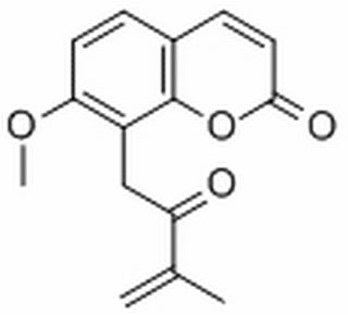 2H-1-benzopyran-2-one, 7-methoxy-8-(3-methyl-2-oxo-3-buten-1-yl)-