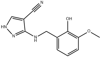 1H-Pyrazole-4-carbonitrile, 3-[[(2-hydroxy-3-methoxyphenyl)methyl]amino]-